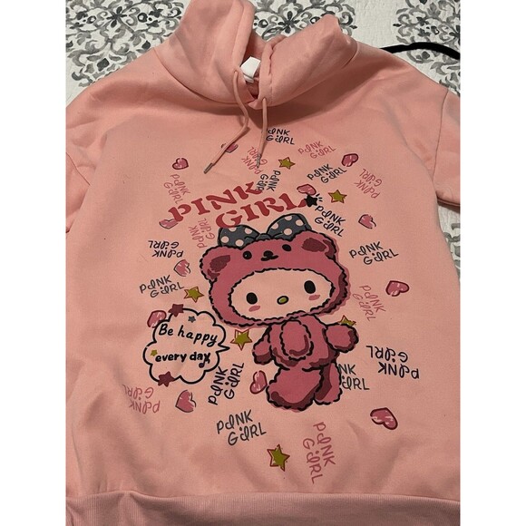 Jinliang Tengda X Sanrio Hello Kitty Soft Hoodie Jacket Size 2 Medium Pink Girl - Picture 3 of 4